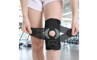Adjustable Knee Brace with Side Stabilizers Breathable Knee Support with Patella Cutout Elastic Orthosis Supportive for Runners, Athletes, Running, Workout, Basketball