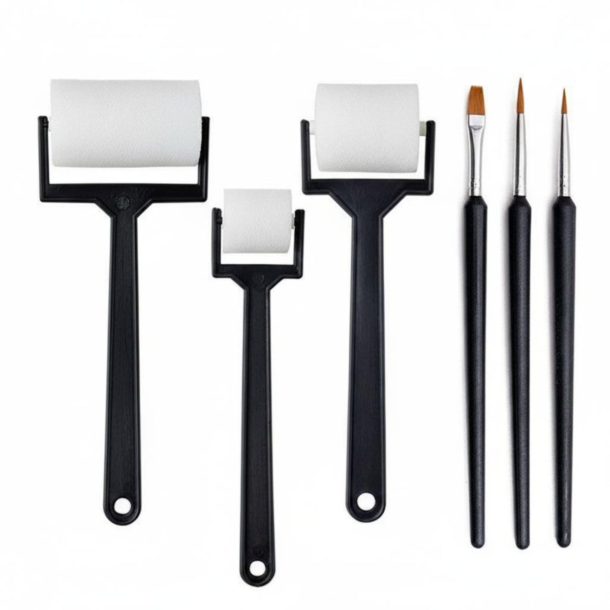 6 Pieces Multi-Size Brushes Sponge Roller Brush Set Foam Paint Roller Kit Kids Graffiti Tool Set for Toddlers