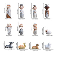 12 Pieces Christmas Manger Scene Figures Nativity Figurines charm Design Miniature Nativity Figurines for Living Room, Tabletop