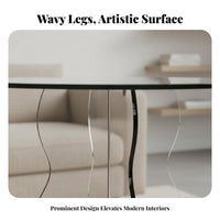 C-Shaped Side Table Minimalist Design Household Furniture Transparent Look