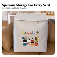 Foldable textile container debrisresistant Clothes Organizer fastener closurepered Lid for household users