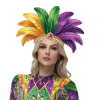 New Orleans Carnival Party Stage Performance Accessory Purple Green Gold Sequin Mask Costume