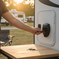 RV Compartment Door Lock Weatherproof Fishtail Handle Panel Lock Rust-Resistant Locking Hardware for Boat