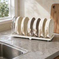Foldable Cookware Rack Wire Dividers Pan Lid Holder Space-Saving for Countertop