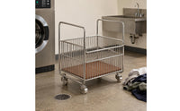 Rolling Laundry Basket Silver-Toned Wire Laundry Basket Ventilated Design
