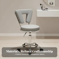 Adjustable Swivel Seat with Backrest Padded Cushion for Kitchen, Spa, Home Users