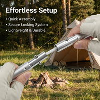 Camping Tarp with Poles, Telescopic Aluminium Pole 6061 Alloy, Tent Poles for Tarp Windproof, Adjust - Image 3