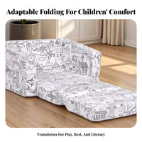 Fold-out Coloring Lounger Color-in Pattern kids' Sofa Removable Washable Cover