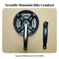 Triple Chainring Crankset Long-Lasting Mountain Bike Crankset Bike Chainring with Guard Sturdy Cycle Crank Limb Set