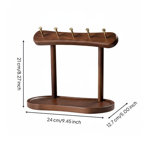Key Organizer Stand Tray Solid Wood Entryway Key Rack Retro Design Household Storage for Bedside Table