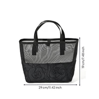 Translucent Mesh Tote Bag Lightweight Mesh Bag with Zipper Zippered Toiletry Tote Breathable for Travelers, Commuters, Gym, Bathroom Storage