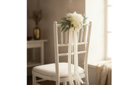 Chair Back Flowers with Ribbons Hanging Wedding Chair Back Flower Decorations Lightweight for Brides, Weddings, Receptions