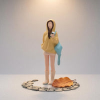 Hooded Girl Figurine 1:64 Scale Toy Figure High Boots