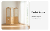 Korean Design 3-Panel Folding Screen Foldable Design 3-Panel Partition Pastoral Theme Room Divider Privacy Protection for Apartment Dwellers, Interior Decorators, Telecommuting Workers, Bedroom, Home Away Fromice, Videoconference Calls
