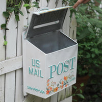 Iron Wall Mailbox Easy to Install Embossed Mailbox Rust Resistant Decorative Post Box for Entrance, Garden