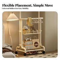 childs' Mobile Clothes Rack Large Capacity Young Child Dress-up Station Rounded Corners Sturdy Construction for Nursery, Bedroom