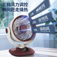 Rechargeable Oscillating Desktop Fan with USB, 3-Blade, ABS, 4 Speeds