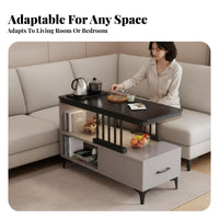 C-Shaped End Table Movable C-Shaped Tray Table Space-Saving Home Furnishing for Apartment Dwellers, Homeowners, Living Room, Bedroom