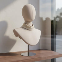 Head and Shoulders Mannequin Adjustable Height Mannequin Head with Shoulders Stable Base Necklace Display Bust for Jewelers