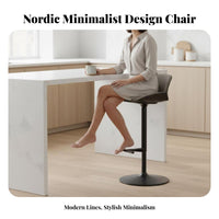 rotating Pedestal Bar Stool Nordic aesthetic Counter Chair Modern Design Height Adjustable for Reception Desk, Cafe, Bistro