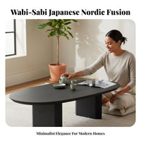 Sculptural Coffee Table Wabi-Sabi design Pebble-Shaped Centerpiece Japanese Design Nordic Aesthetic for Homeowners, Lounge Area
