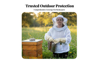 Half Torso Bee Suit Breathable Puncture-Resistant Resistant Bee Jacket Beekeeping Jacket Elastic Wristbands and Waist Ventilated