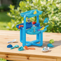 Summer Two-Tier Water Table Activity Water and Sand Table Indoor Sensory Playset Interactive for Backyard
