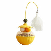 Self-Entertainment Wobbler Toy with Feather Boredom Relief Catnip Ball Track Toy 360° Rotation for Cats, Kittens, Indoor