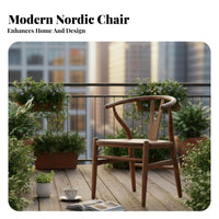 2 Pieces Minimalist Wooden Study Set Modern Design Dinette Set Strong Frame Long-Lasting Frame for Small Families