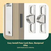 pane Lock, Type 90 Aluminum Sliding Door Hook, Security Latch, Adjustable, Easy to Install