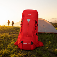 Large Rucksack 56-75L, Water-Resistant Hiking Backpack with Rain Cover, Nylon Rucksack for Hillwalking Scotland & Day Trips UK