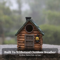 Hanging Birdhouse Weathered Timber Cabin Birdhouse Ornament