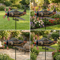 Kinetic Airplane Wind Twirler Rotating Wind Twirler with Propeller Whimsical Airplane Sculpture with Stake Commemorative for Patio