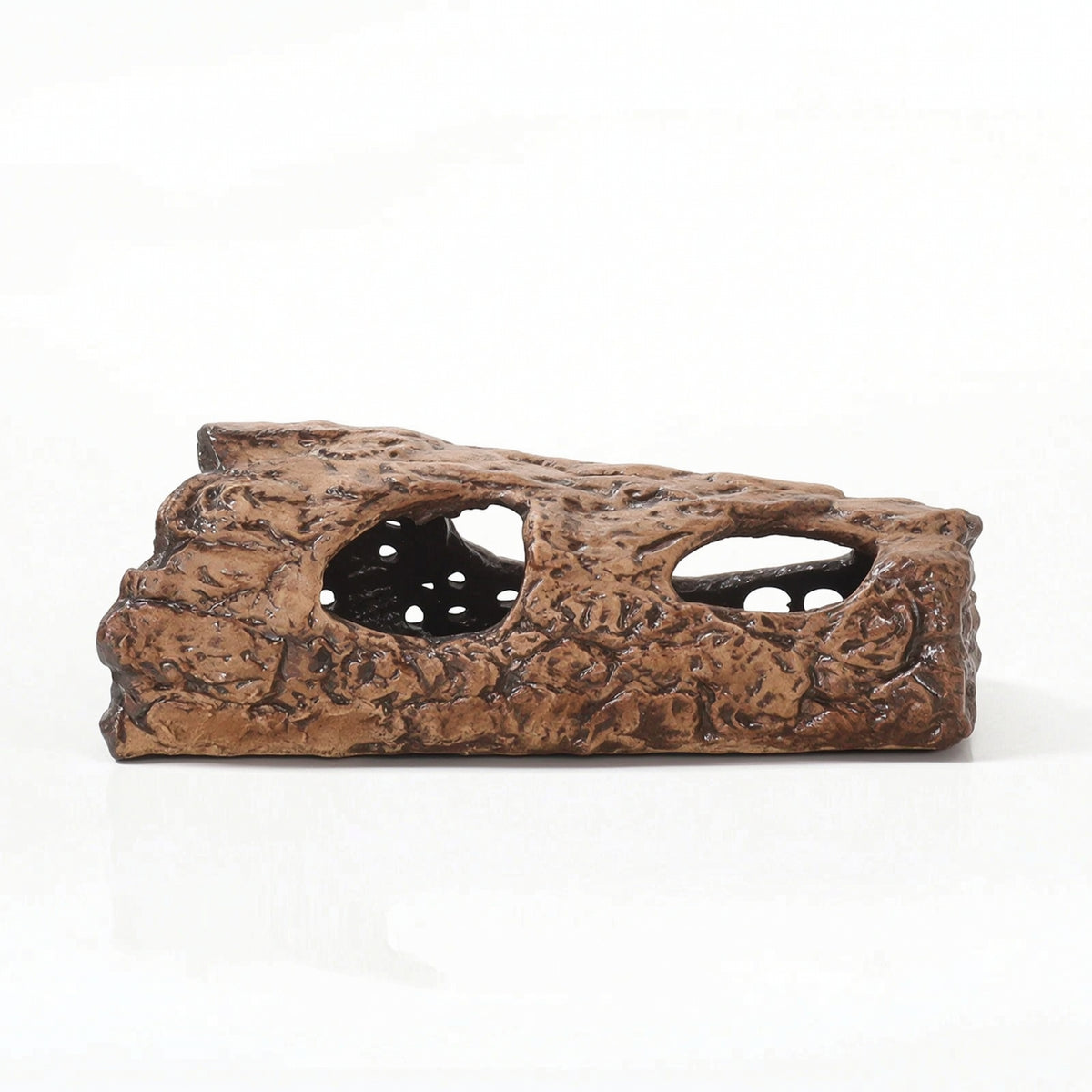 Hollow Tree Trunk Ornament Bark-Textured Aquarium Log for Reptiles