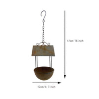 Rusted Metal Bird Feeder Weathered Finish Garden Decor Outdoor Use