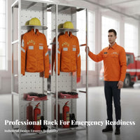 Firefighter Gear Rack Fire Suit Storage Stand Rust-Resistant Rotating Equipment Rack for Firefighters, Emergency Services Personnel