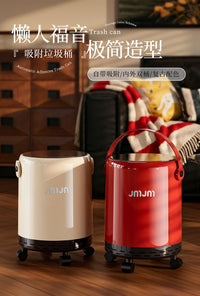 JMJM Trash Can for Home Living Room 2026 New Luxury High-end Movable Large Capacity Bedroom Office Wastebasket