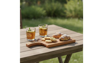 Wooden Serving Tray with Handles Rectangular Serving Tray with Handle Wood Grain Platter for Hosts, Homeowners, Tea Service, Breakfast, Cafes