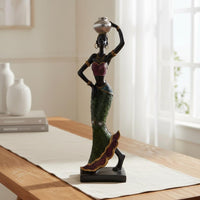 2 Pieces African Woman Figurine Cultural Decor African Women Statues Handmade