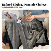Velvety Rest Blanket Thickened for Warmth Textured Accent Throw Multi-Purpose