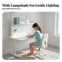 Adjustable Desk and Chair Set Built-in Bookstand Ergonomic Desk and Chair Set Rounded Corners Tilting Desktop for Home Schooling