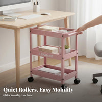 3-Tier Rolling Organizer Multi-Purpose 3-Tier Rolling Shelf Space-Saving