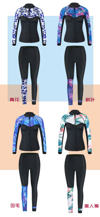 Seaplay 潜水服氯丁橡胶湿衣女上衣2-3mm送防晒裤修身分体冲浪服