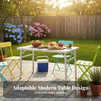 Bi-Fold Rectangular Table Foldable Design Portable Furniture Indoor/outsidedoor Use Easy to Clean for Campers, Home