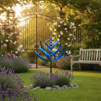 Blue Wind Decorative Outdoor Decor Effortless Rotation for Lawn