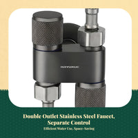 Washing Machine Double Outlet Faucet, Automatic Shut-closed Valve, Rust-Resistant Brass, Easy Installation for Bathroom, Kitchen, and Laundry