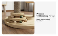 Stable Design Cat Tree with Scratching Post Non-Slip Base Cat Scratching Post with Toys Includes Catnip Balls for Indoors, Living Room, Home
