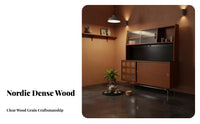 Nordic design Tall Sideboard with Hutch centuryera Modern Storage Furniture Japanese Design Display Cabinet Multi-Functional for Families, Homeowners, Renters, Dining Room, Kitchen