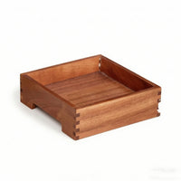 Wooden Box with Open Top Finger-Jointed Wooden Storage Box Natural for Food Prep