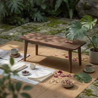 Backless Wooden Bench Multi-Purpose Wooden Plank Bench adaptable Minimalist Design for Families, Interior Decorators, Entryway